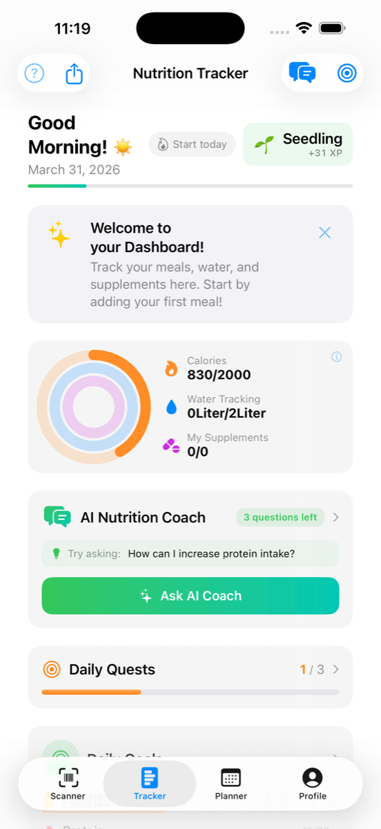 Nutrition Tracker Dashboard
